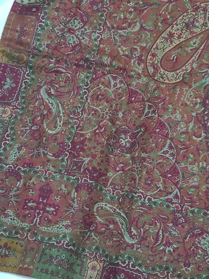 値下げ♪ETRO ペイズリー柄 シルク ウール ストール ショール 大判