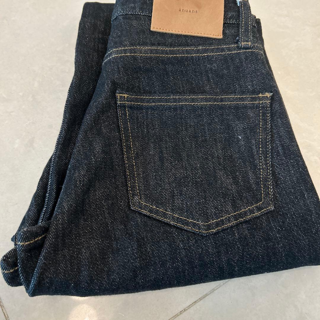 パンツ anuans Slim straight denim BLACK 1