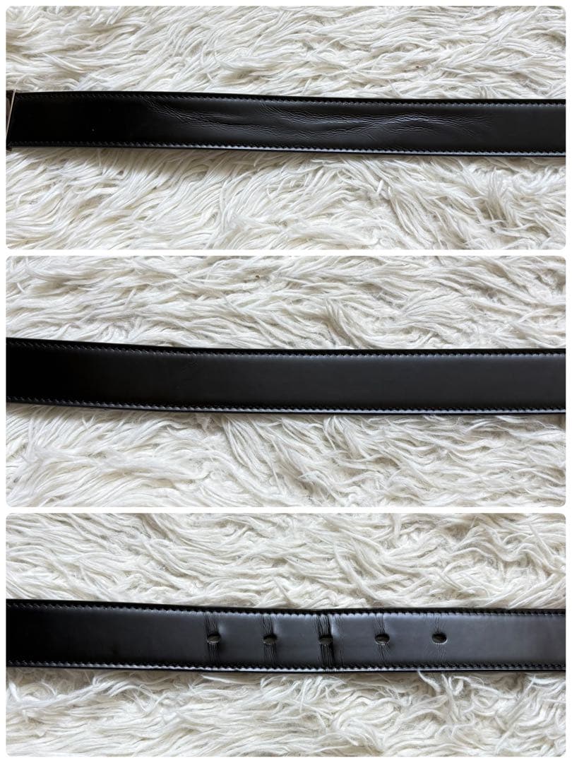 美品　DIOR リバーシブル　ネイビー　ブラック　レザー 回転式ベルト　イタリア