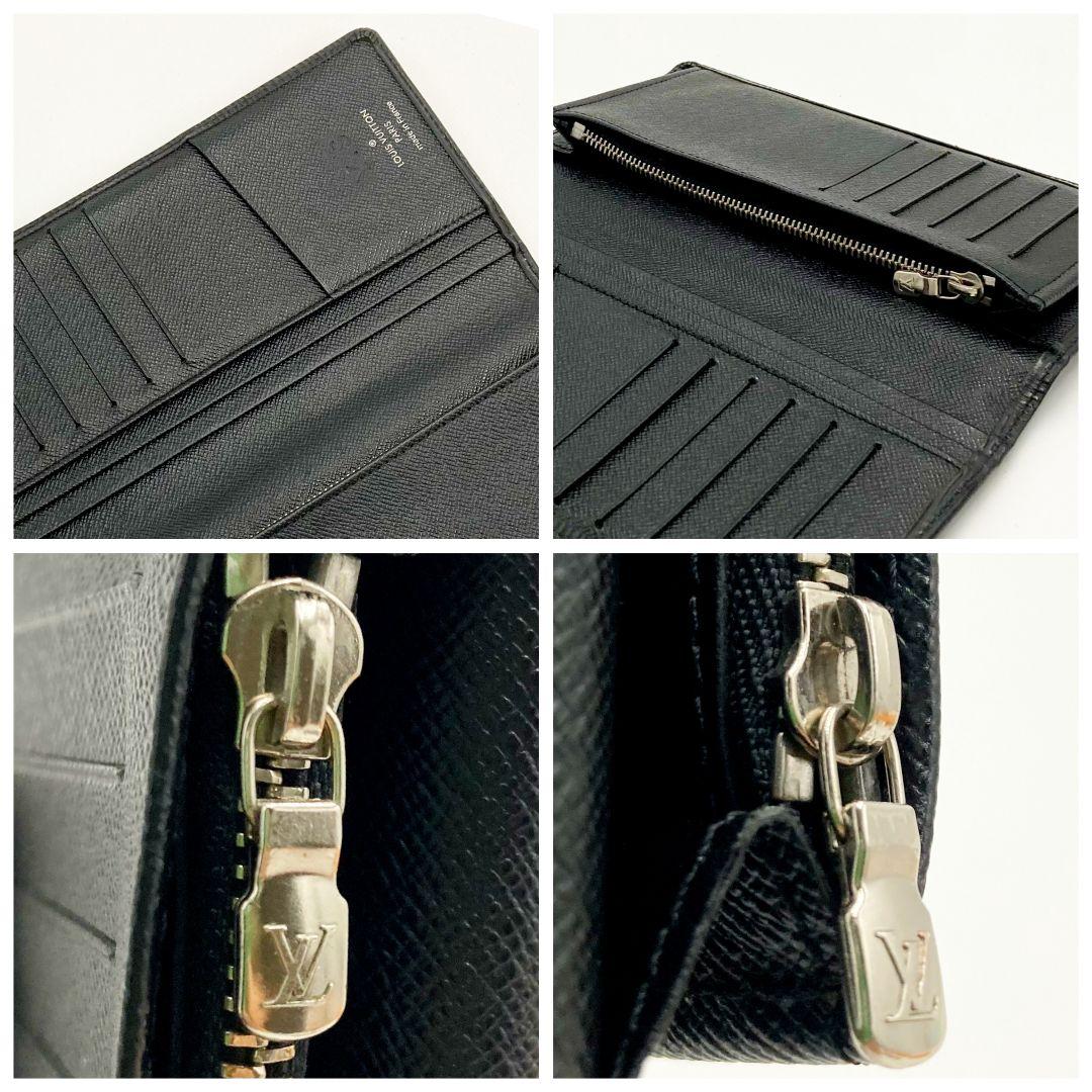正規品 ルイヴィトン エピ ポルトフォイユ ブラザ ノワール 二つ折り 長財布