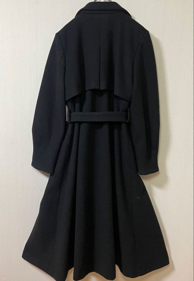 dazzlin 2WAYカラーレディロングコート 黒 M ベルト付
