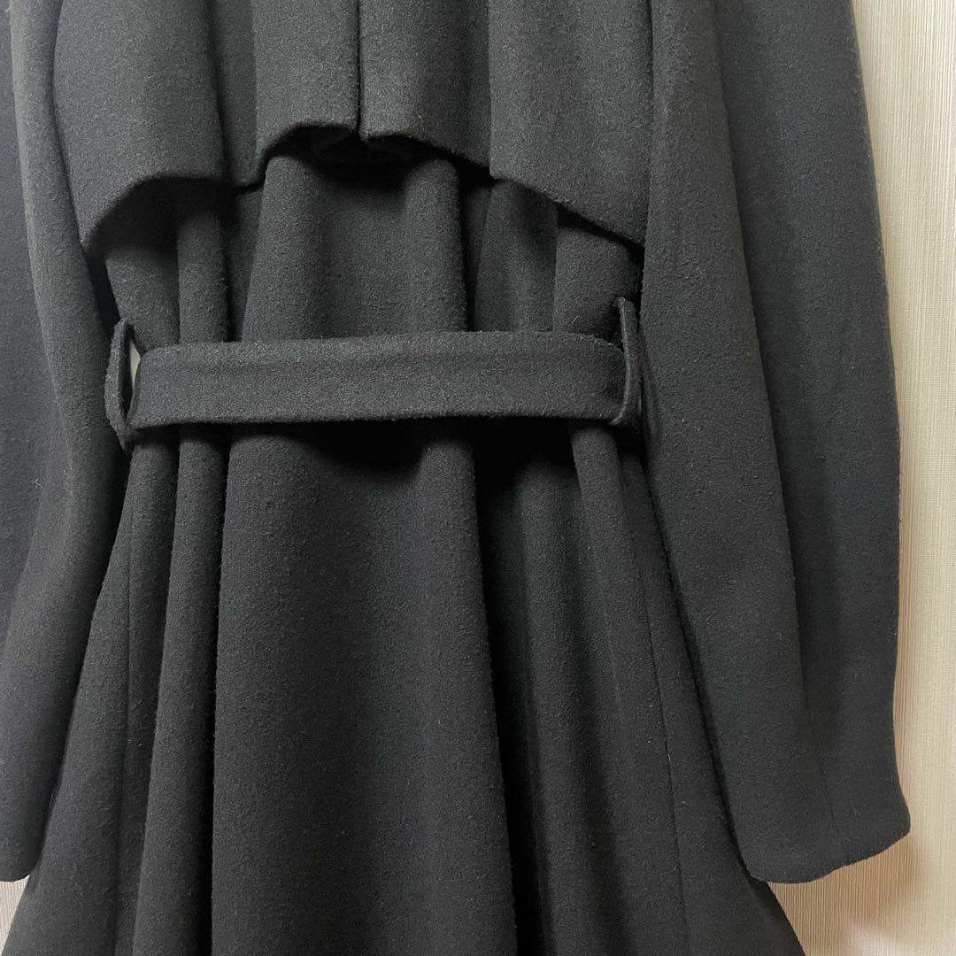 dazzlin 2WAYカラーレディロングコート 黒 M ベルト付