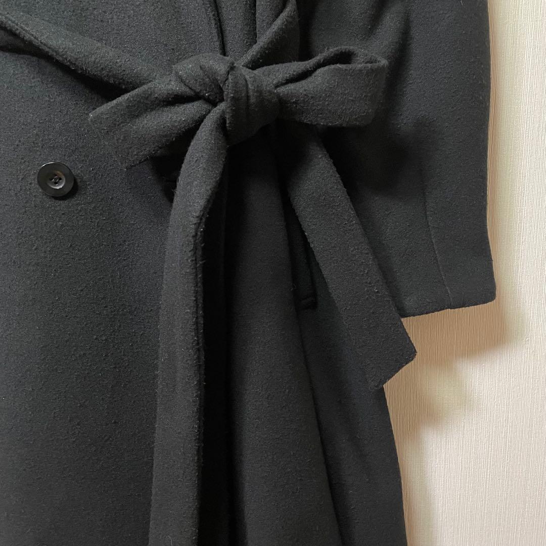 dazzlin 2WAYカラーレディロングコート 黒 M ベルト付