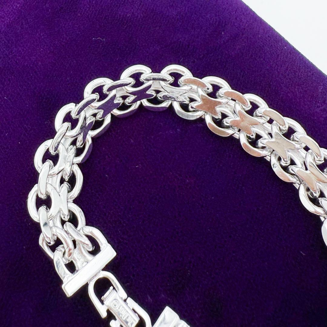 美品 ディオール CD ICON チェーンリンクブレスレット シルバー 19cm