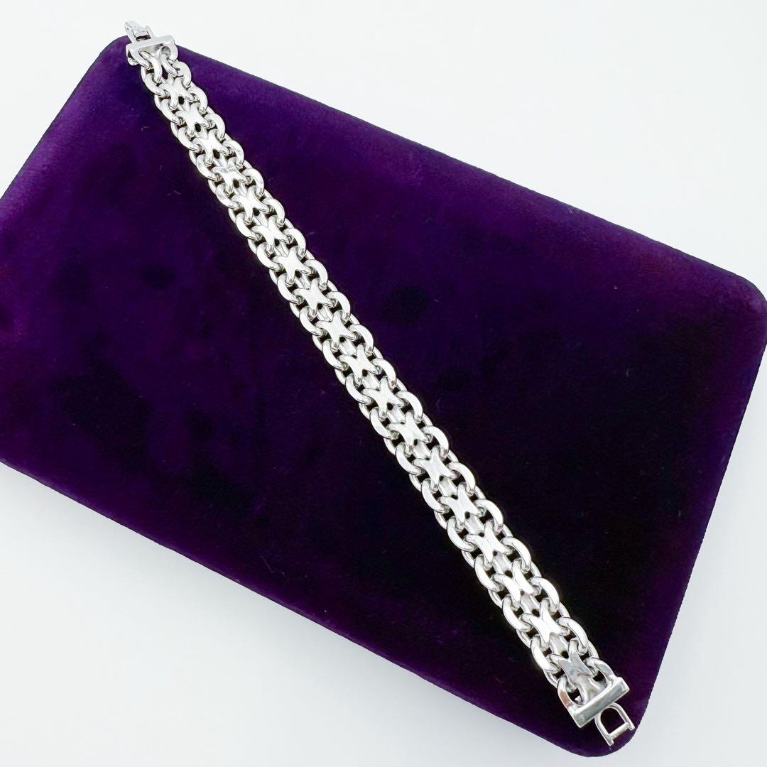 美品 ディオール CD ICON チェーンリンクブレスレット シルバー 19cm