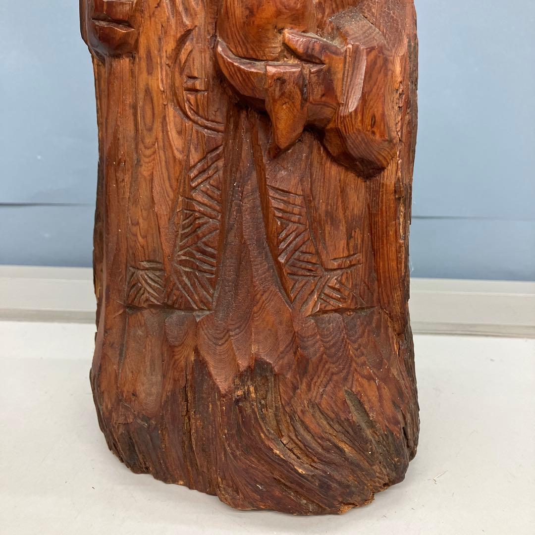 3F 寿老人 福禄寿 木彫り置物 縁起物 鑑賞 オブジェ コレクション 雑貨