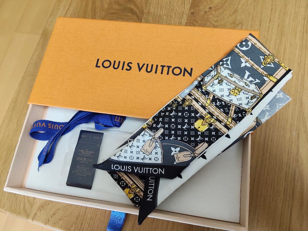 ルイ ヴィトン モノグラム柄 バンドー　リボン スカーフ25000