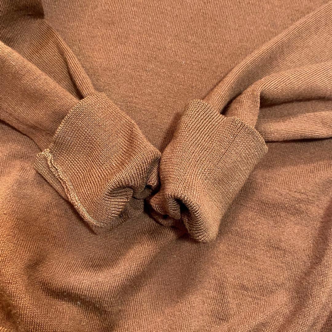 美品 60s ヴィンテージ イタリア製 ウール カーディガン ブラウン L