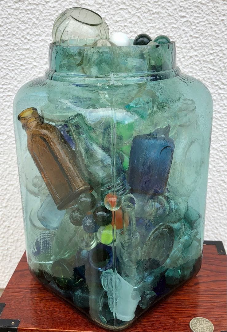 24 レトロ瓶 サンキャッチャー 海苔瓶 いろいろ キラキラ ガラス ビンテージ