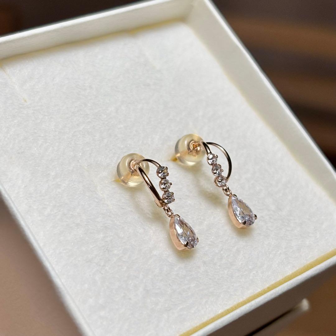 【新品】BLOOM K10 ピンクゴールド しずく ピアス canal4°C