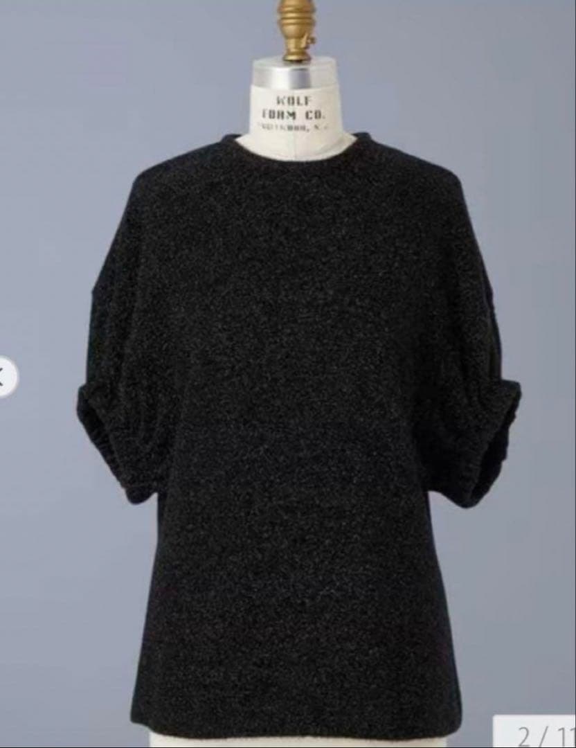 BLAMINKブラミンク ラメクルーネックニット