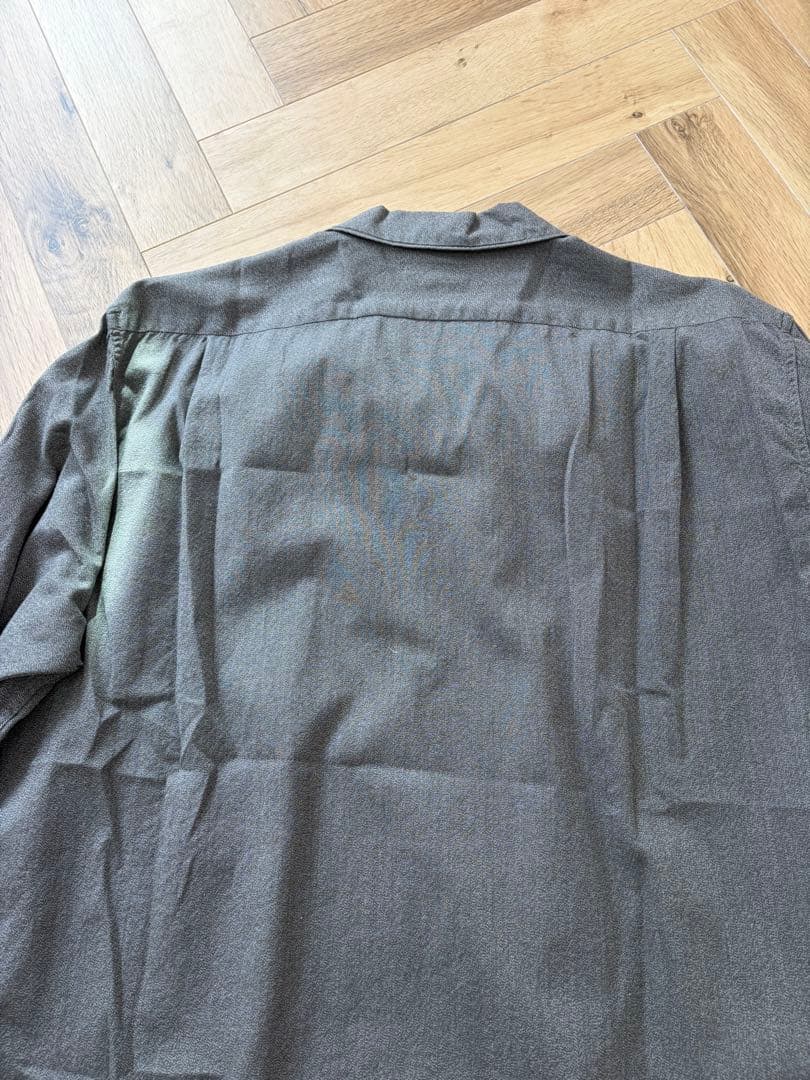 試着のみ　22ss COMOLI コモリ　ヨリ杢オープンカラーシャツ　グレー　2