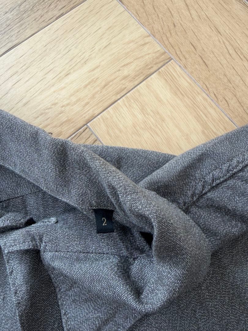 試着のみ　22ss COMOLI コモリ　ヨリ杢オープンカラーシャツ　グレー　2