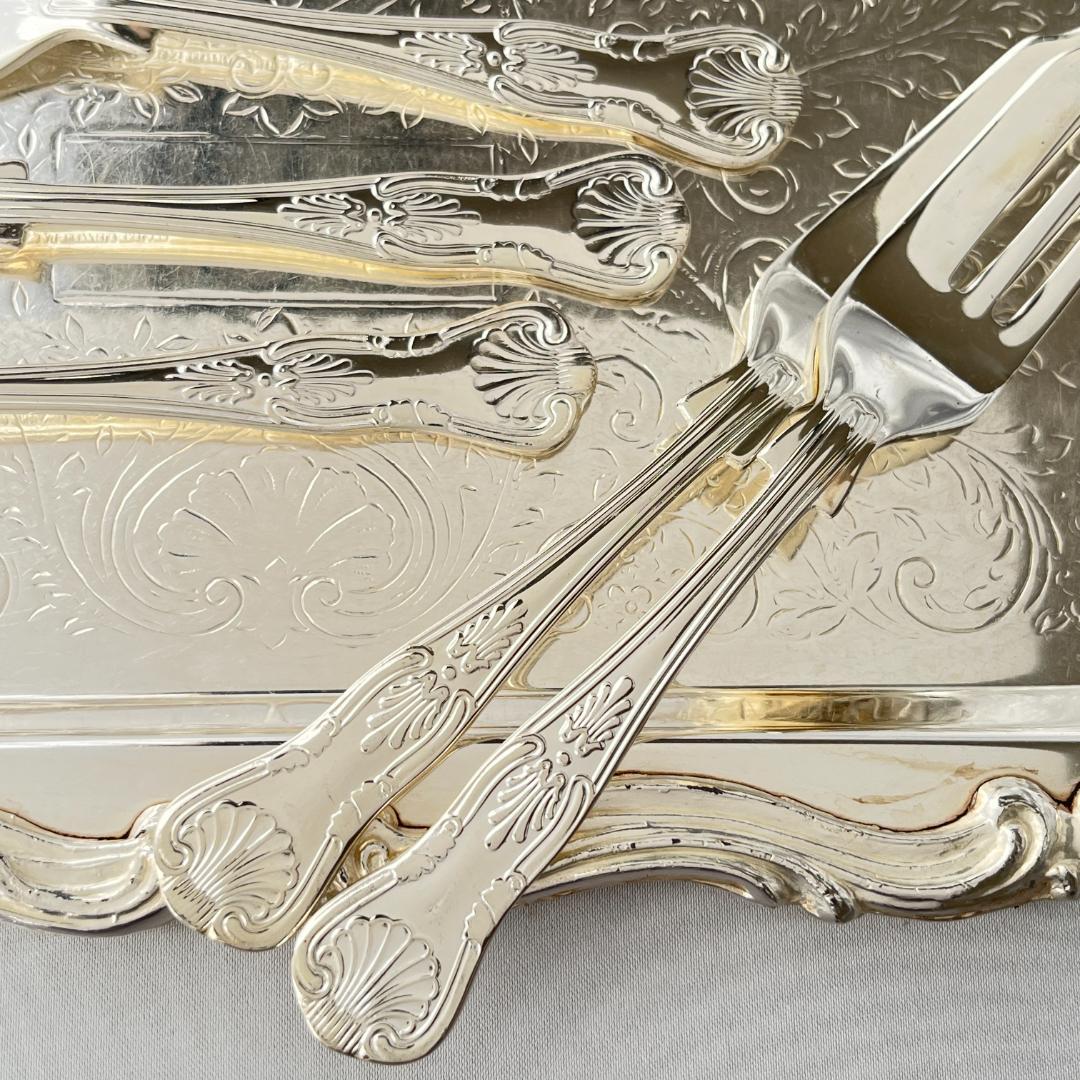 【英国】 キングスパターン ケーキフォーク 5本 ケーキサーバー 1本