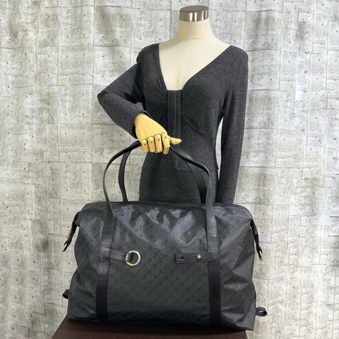 ゲラルディーニ ソフティ ボストンバッグ 旅行用バッグ ブラック ゴールド金具