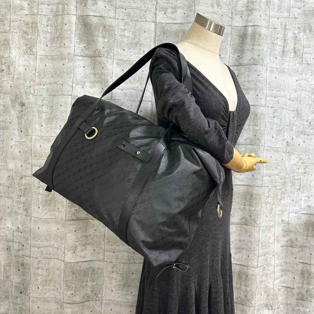 ゲラルディーニ ソフティ ボストンバッグ 旅行用バッグ ブラック ゴールド金具