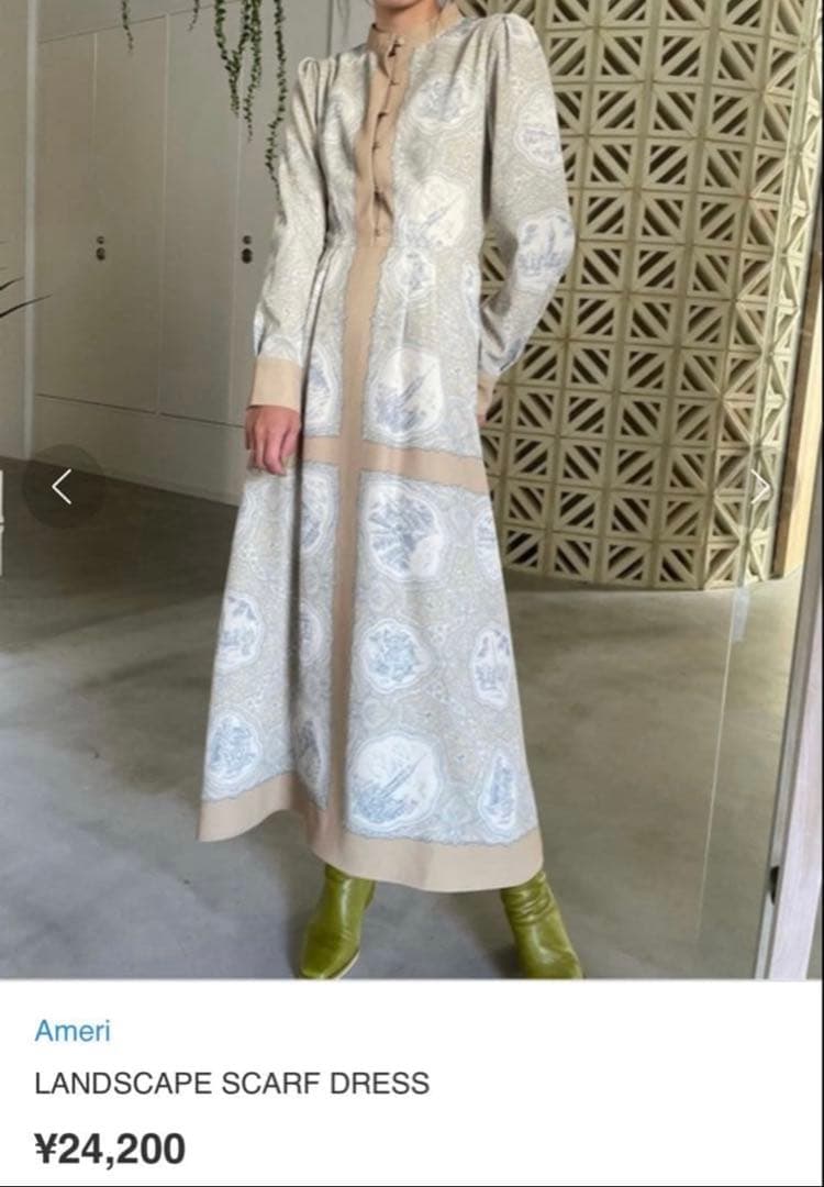 ワンピース Ameri VINTAGE LANDSCAPE SCARF DRESS