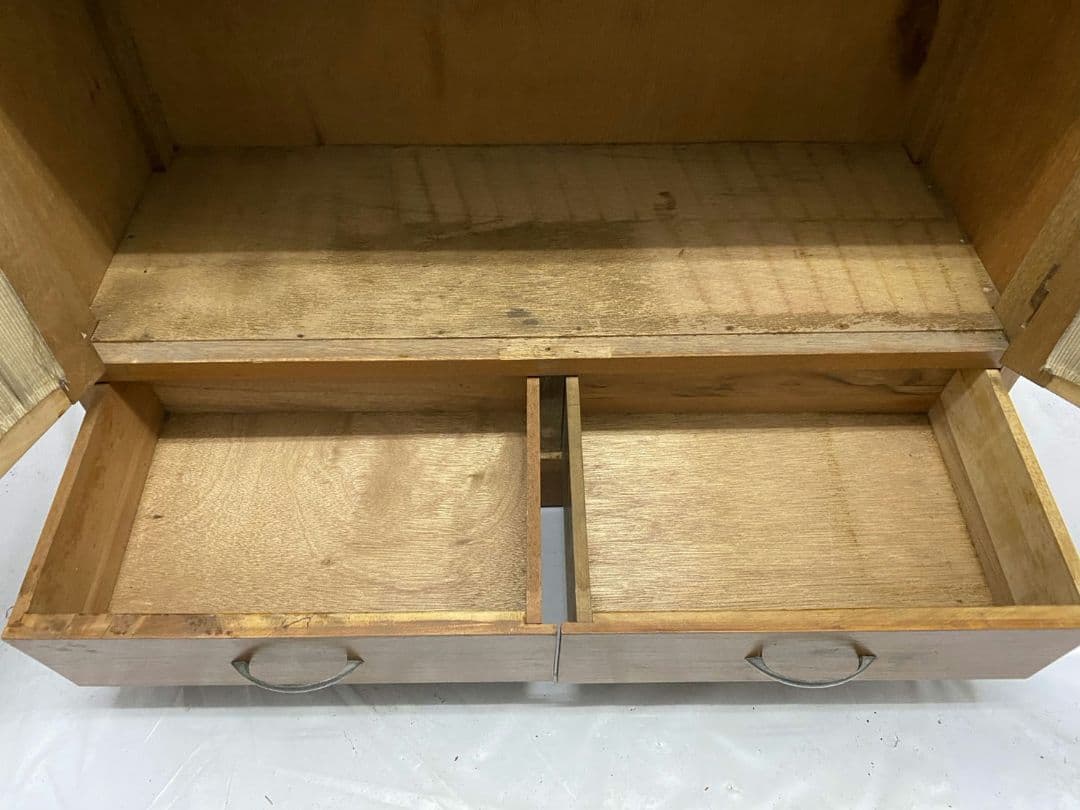 昭和レトロ 天童木工 木製キャビネット 食器棚 サイドボード 古家具 収納棚