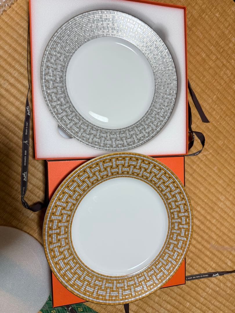 新品エルメスHERMES ディナープレートモザイク 24 セット 2枚