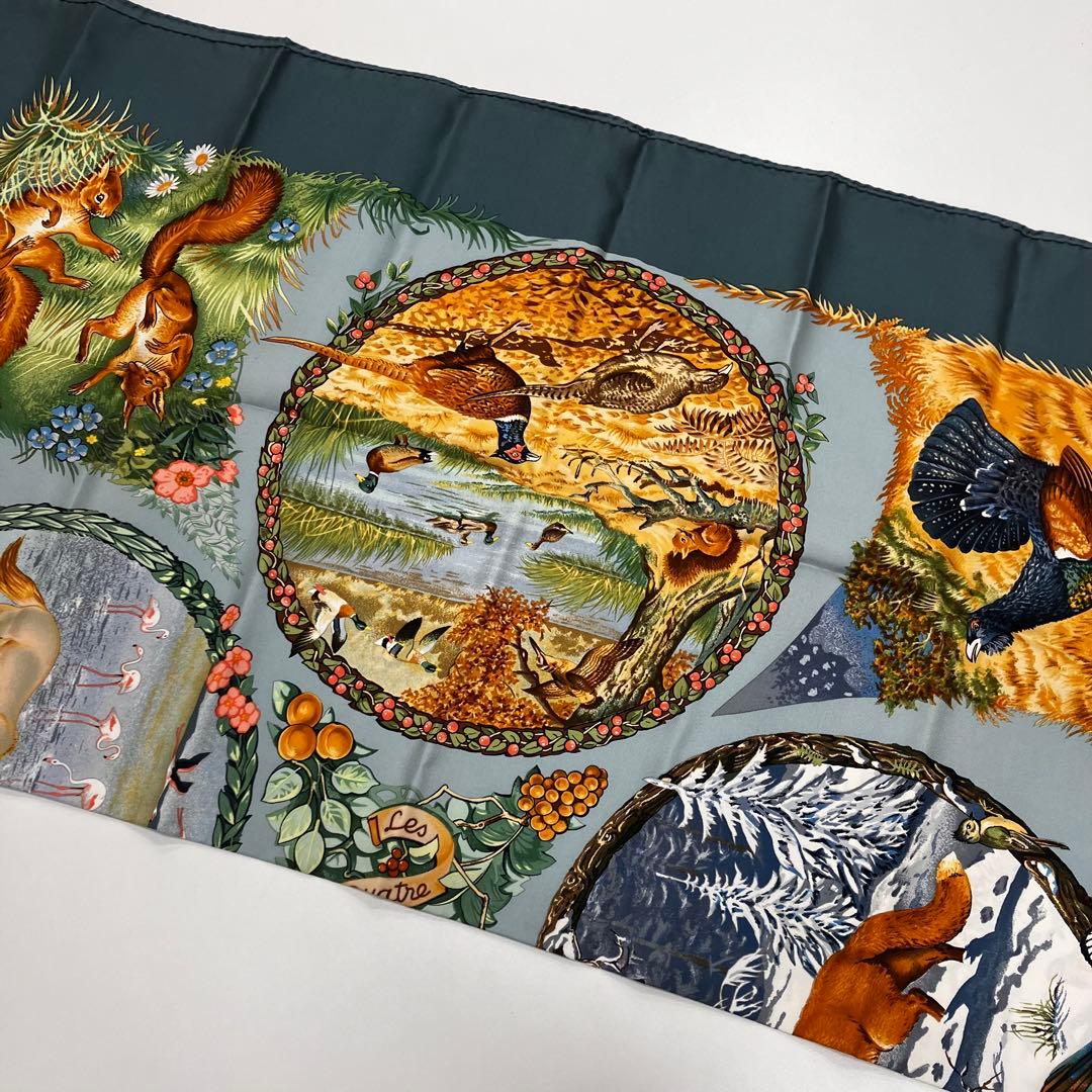 HERMES エルメス カレ90 Les Quatre Saisons 四季