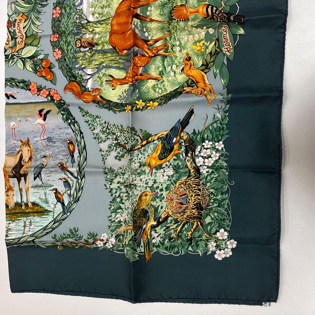 HERMES エルメス カレ90 Les Quatre Saisons 四季