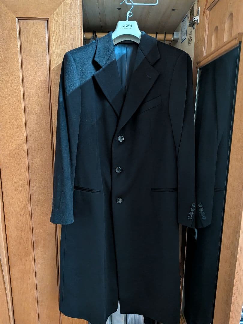 ARMANI ブラック コート　カシミヤ100