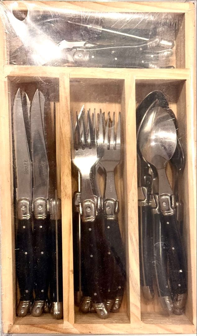 Laguiole カトラリーセット 24点 ブラックハンドル刻印なし