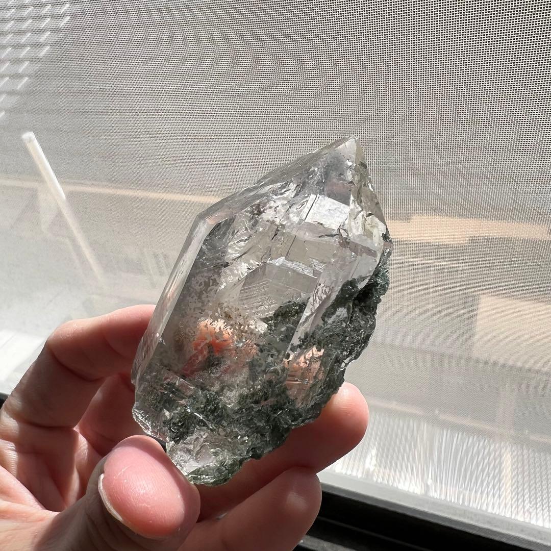 最高級　マニハール産　クローライトクリスタル　　ポイント　ヒマラヤ水晶　15