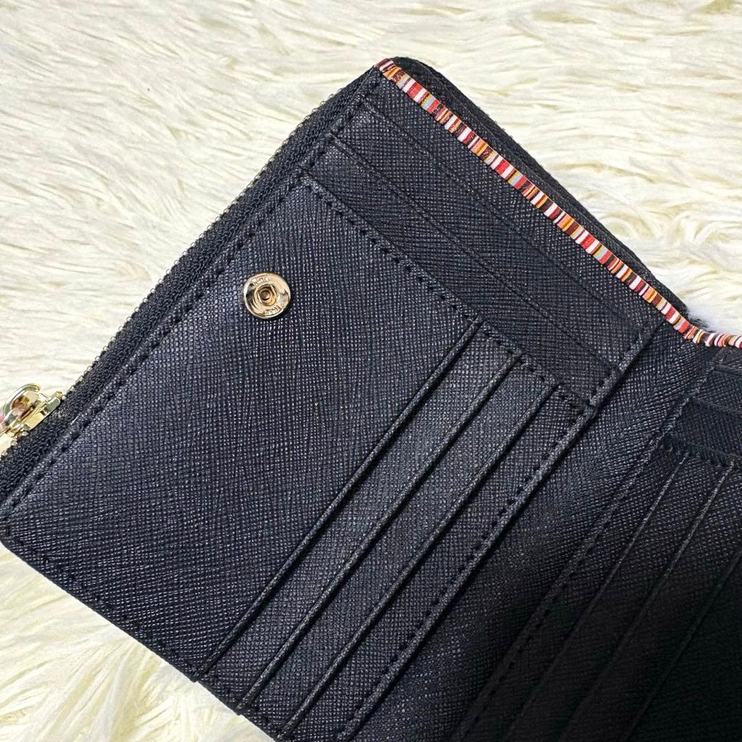 激レア 極美品 Paul Smith ジップストローグレイン　二つ折り財布　黒