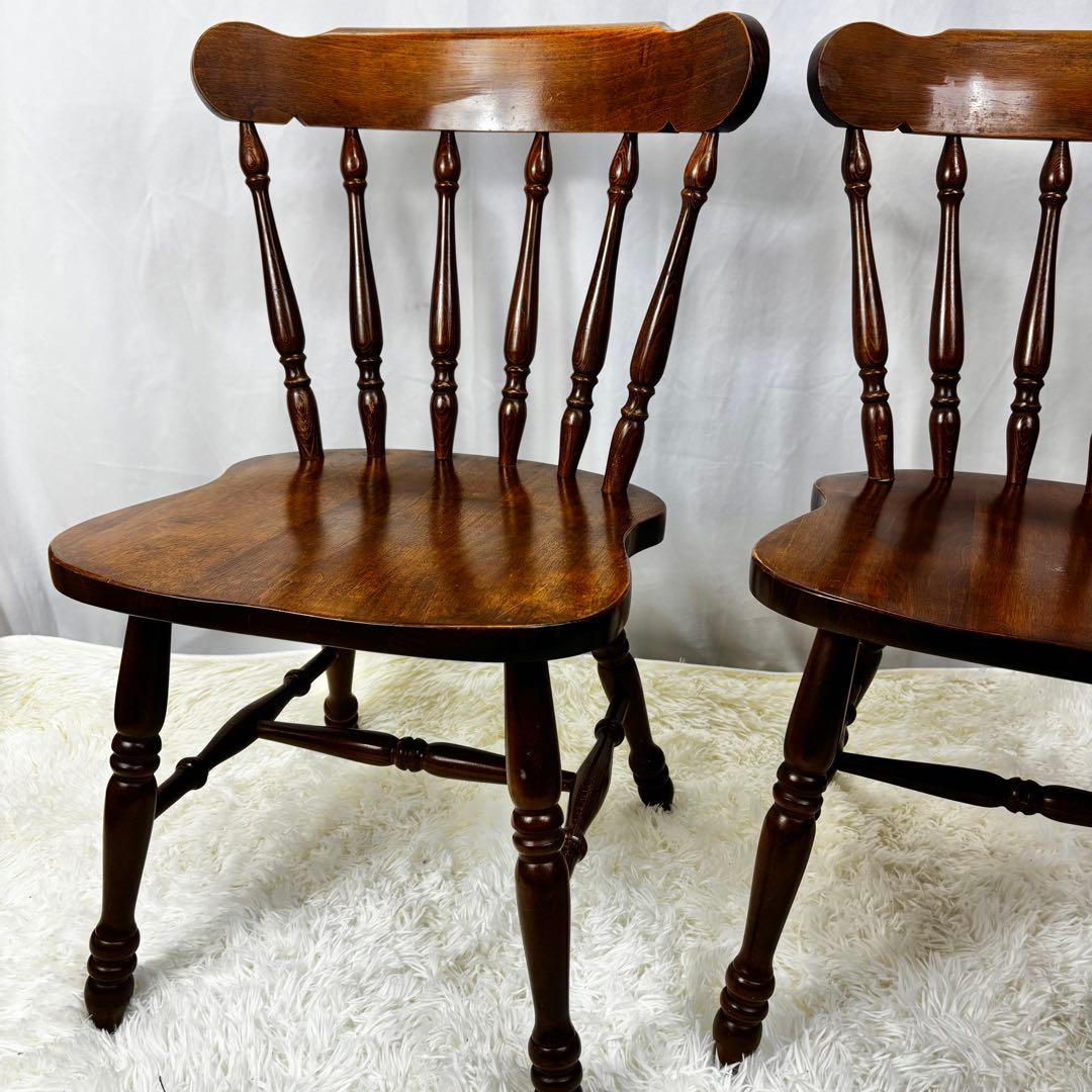 柏木工 ウィンザーチェア 2脚セット ナチュラル 北欧風 ダイニングチェア