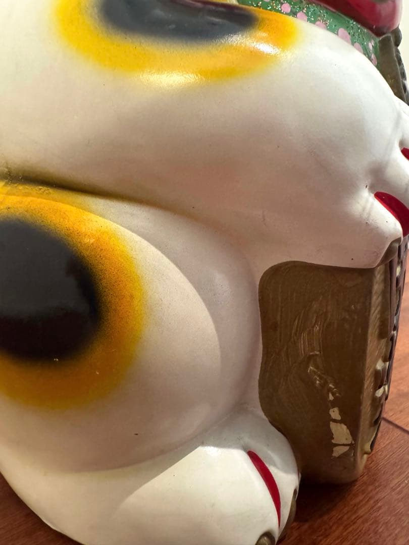 【特大 】招き猫 左手上げ 三毛猫 貯金箱 約43cm レトロ 昭和レトロ