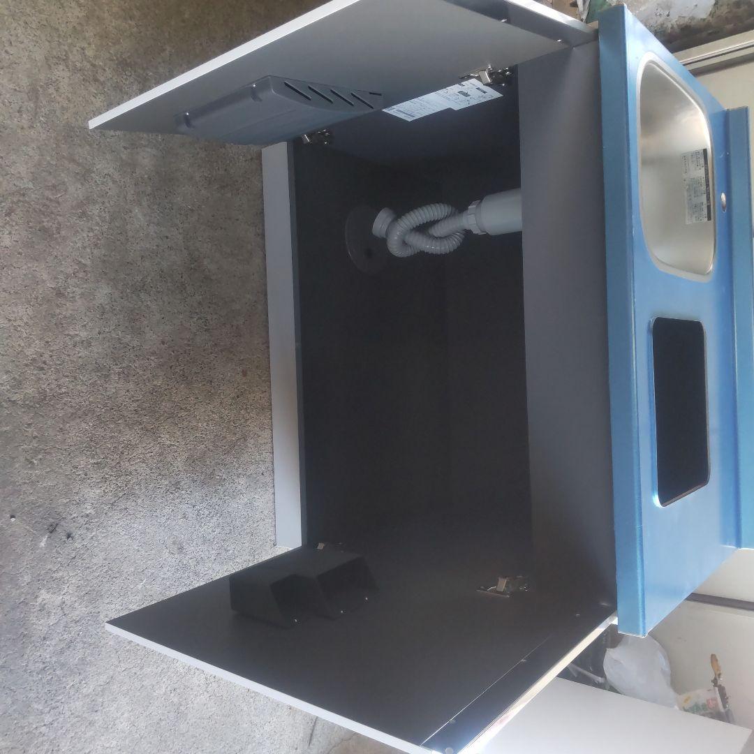 onedo シンク付きキッチンカウンター ホワイト・ブルー