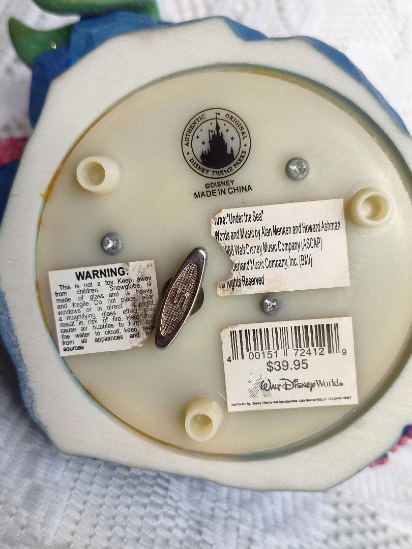 【中古】アリエル　オルゴール　公式フィギュア　アメリカ製　海外パーク品　2009