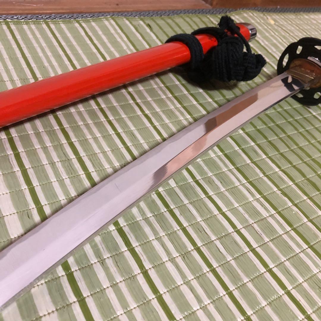 模造刀　模擬刀　武士　侍　伝統工芸　剣　ソード小太刀　鞘　鍔　大衆演劇　赤　朱色