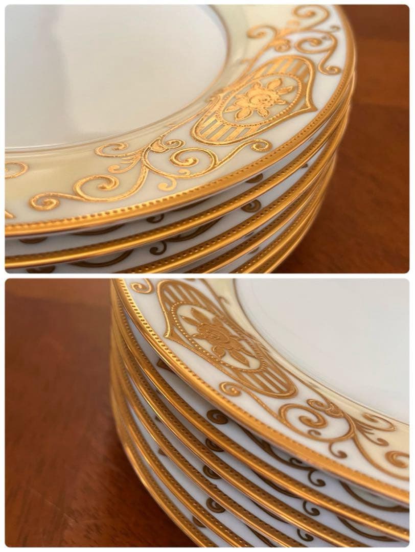 【希少品】オールドノリタケ★クリスマスボール★手描きパン・ケーキ皿　6枚