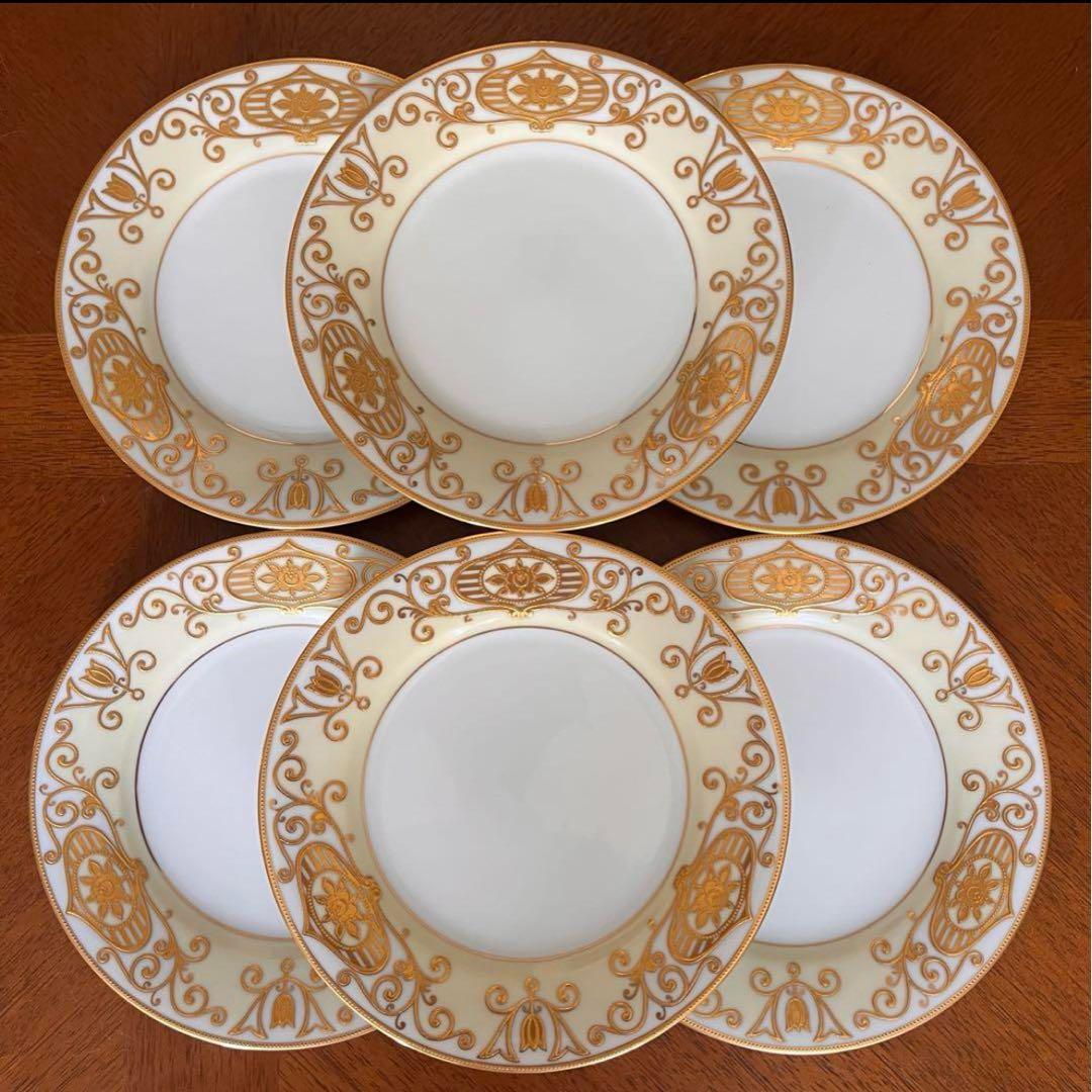 【希少品】オールドノリタケ★クリスマスボール★手描きパン・ケーキ皿　6枚