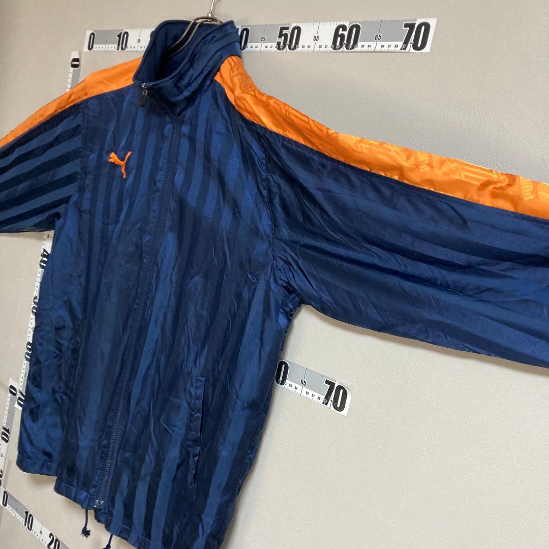 プーマ PUMA ナイロンジャケット 上下セット 紺色 ネイビー O オレンジ