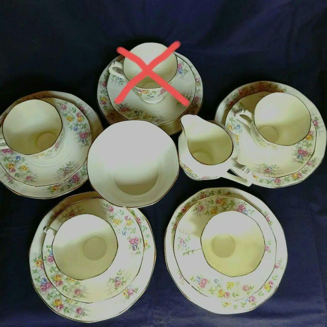 希少 アンティーク 英国タスカン窯トリオ &クリーマーとシュガーポット セット