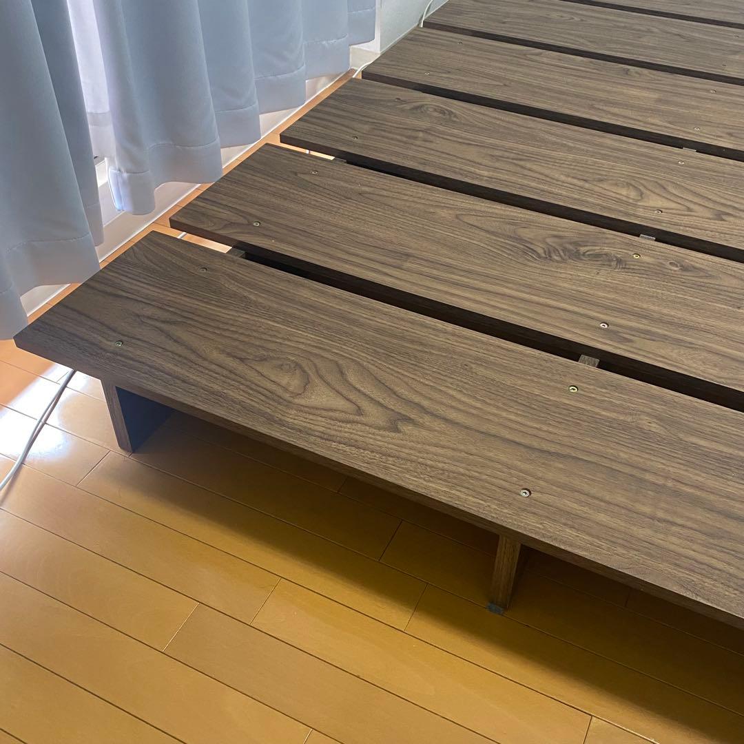 lowya ベッドフレーム　セミダブル　ウォルナット　すのこ