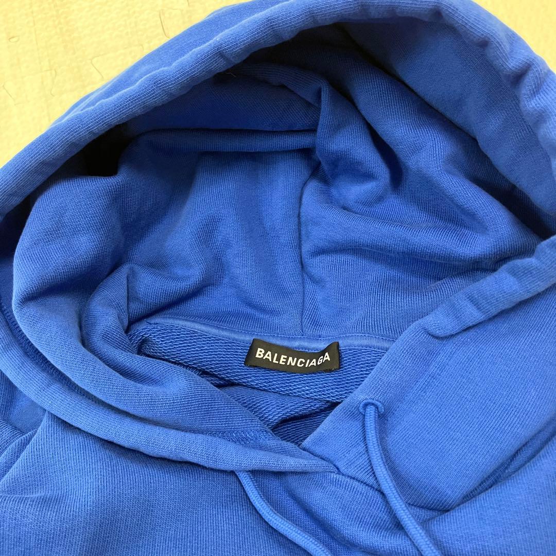 BALENCIAGA フーディー ブルー オーバーサイズ パーカー