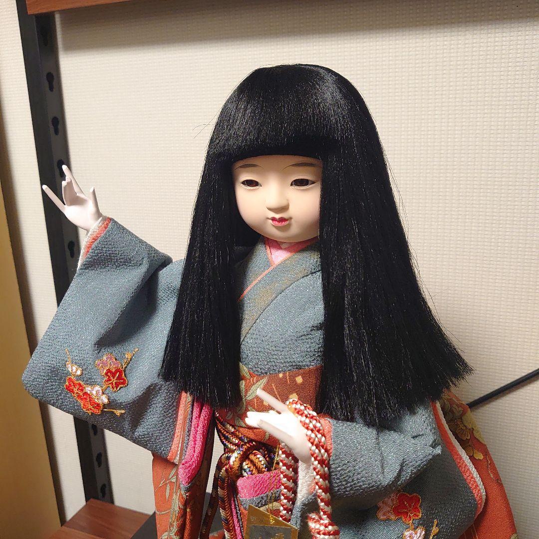 市松人形【春幸】日本人形　丹後ちりめん　謹製　手作り本仕立 全長約44cm