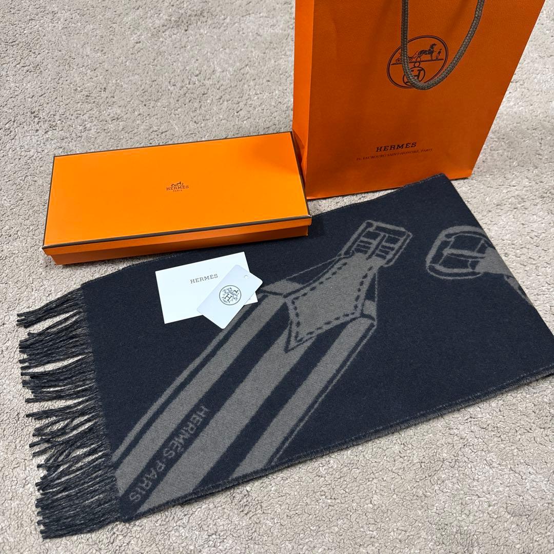 【2024aw極美品】最安値　カシミア　マフラー　HERMES エルメス