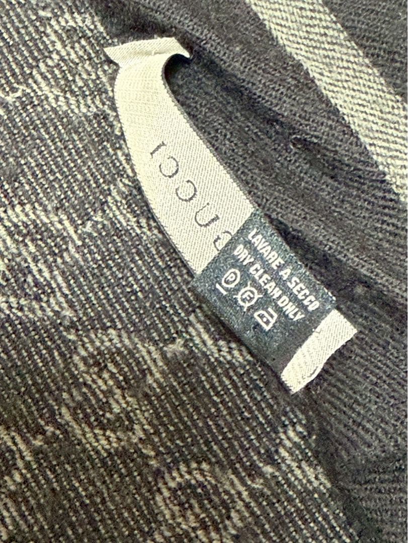 GUCCI グッチ マフラー メンズ GGパターン リバーシブル ウール100％