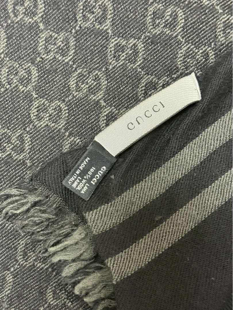 GUCCI グッチ マフラー メンズ GGパターン リバーシブル ウール100％