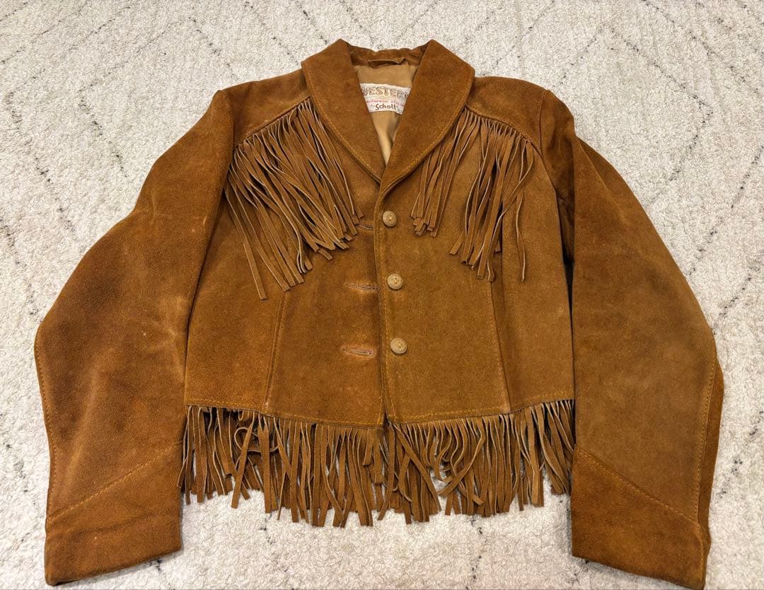 【SALE】SchottWESTERN フリンジ　スエード ジャケット ブルゾン