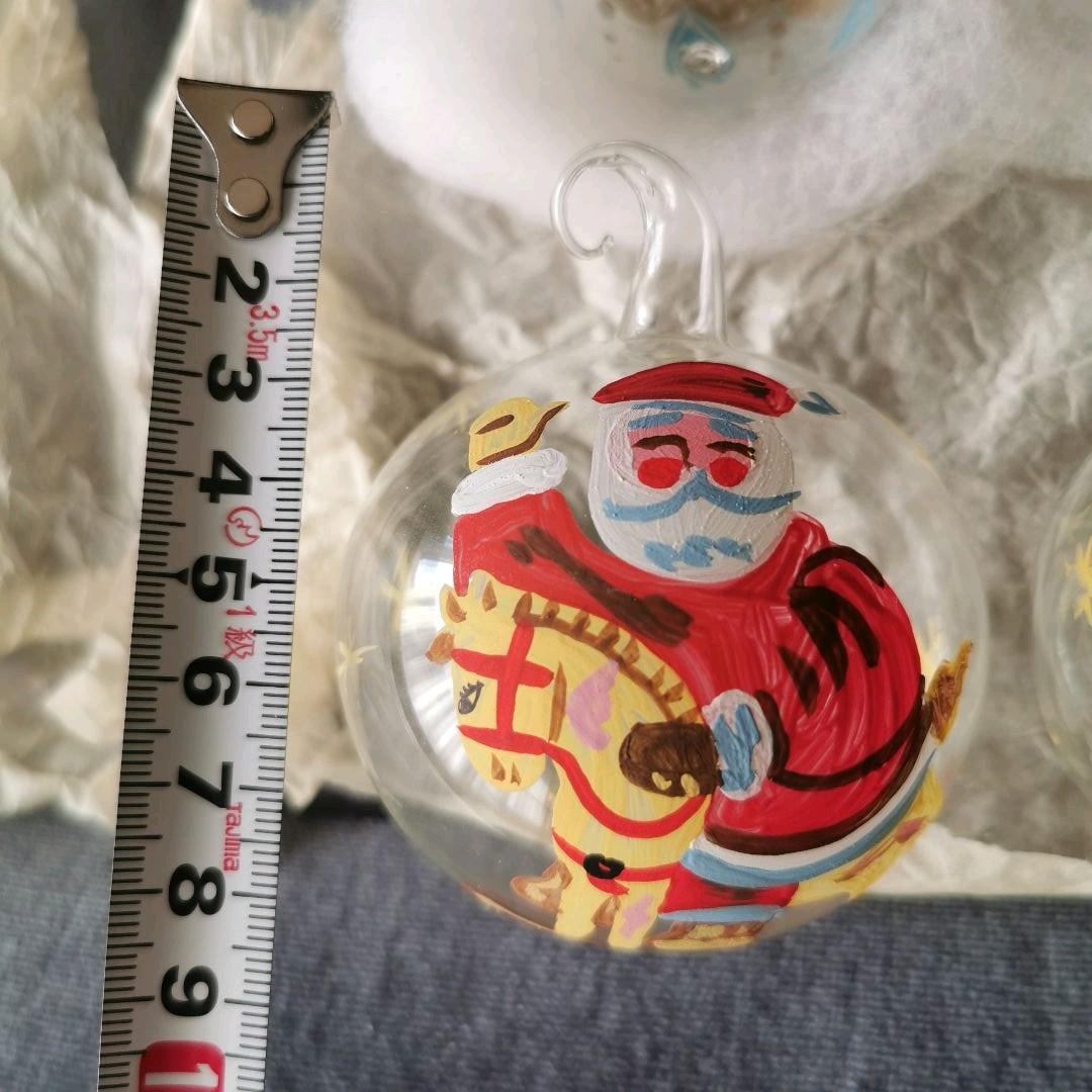 クリスマス　オーナメント ガラス　ガラスオーナメント　手描き　外国製　輸入　雑貨