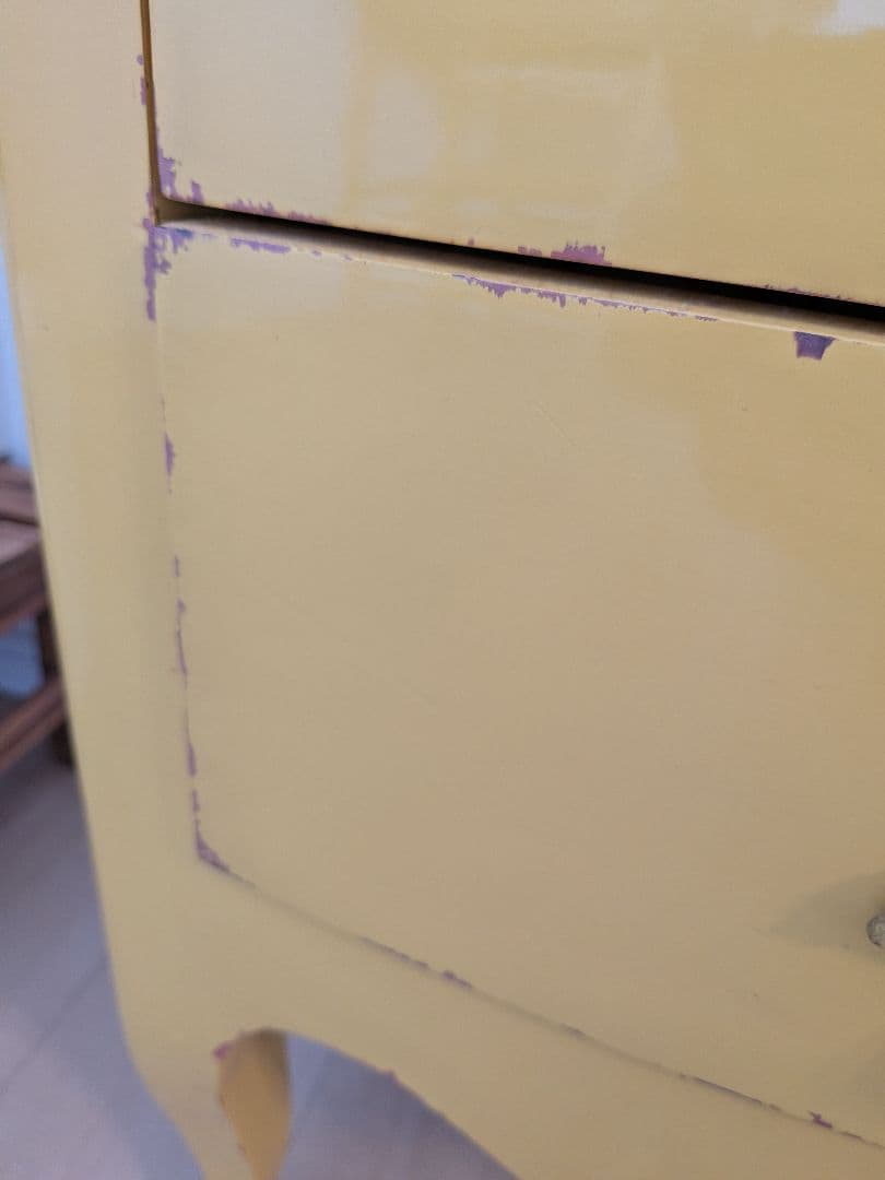 カントリーコーナー　3段引き出しチェスト　黄色