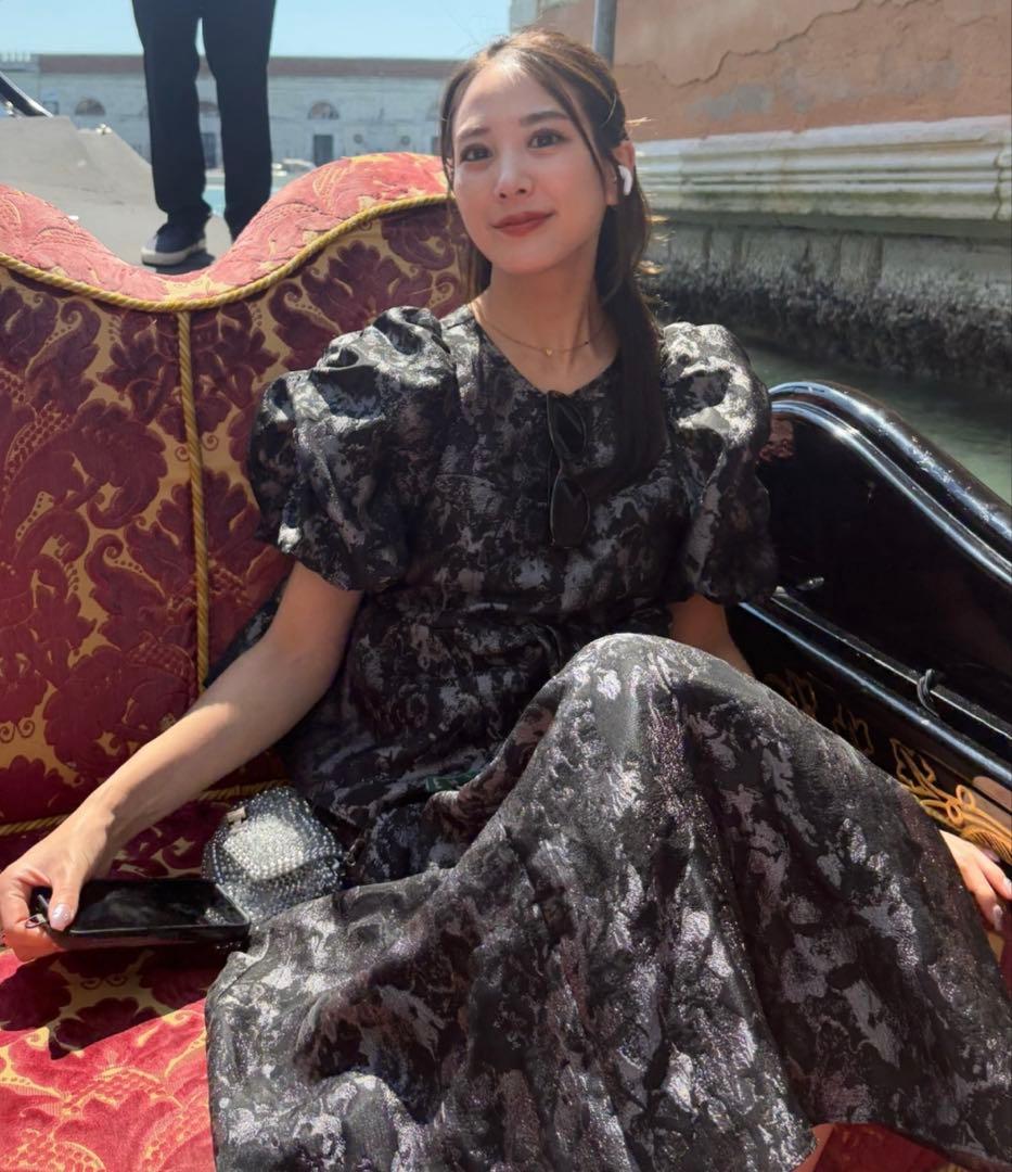 最終値下げ‼️ANDRESD アンドレスド バブルスリーブジャガードドレス グレー