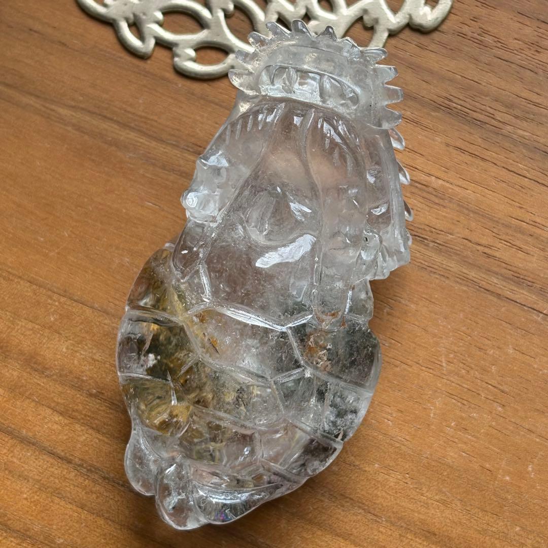 ブラジル産のガーデンクォーツ 龍亀（ロングイ）置物156g