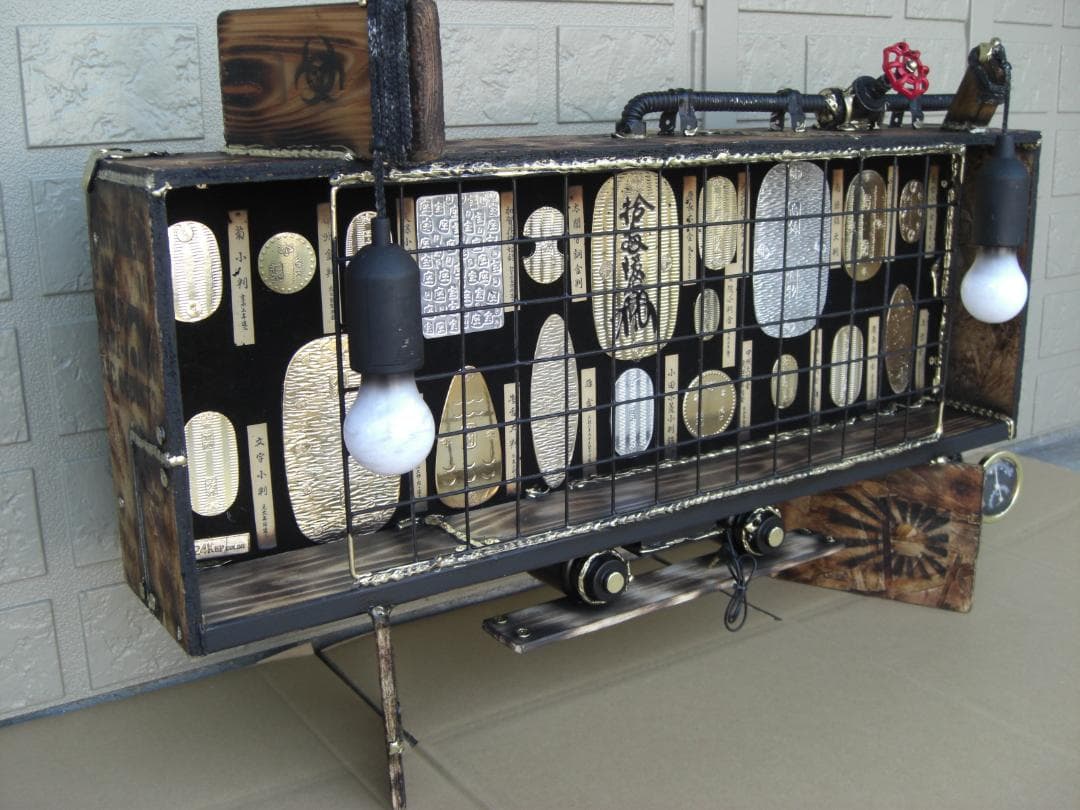 大判 小判 木枠 メッシュ ランプ wallart BOX 棚 インダストリアル